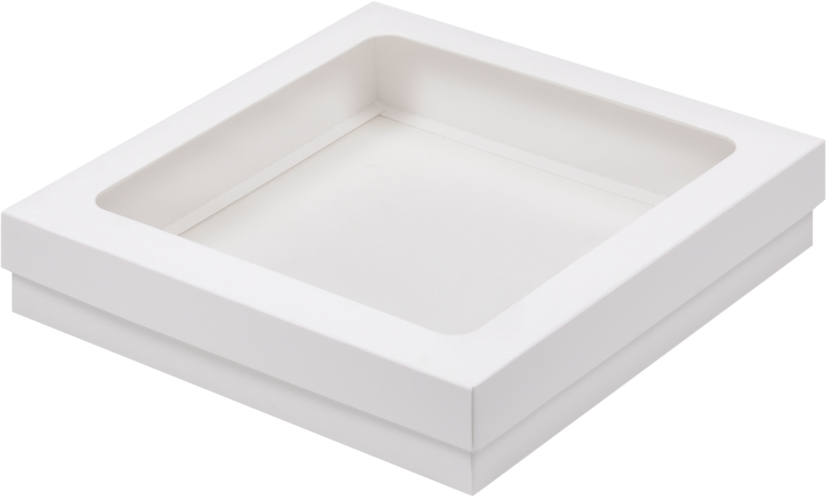 Коробка 200х200х40 для клубники в шоколаде, Белая